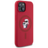 Case Karl Lagerfeld Silicone Karl&Choupette Heads Ring MagSafe for iPhone 15 / red