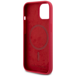 Case Karl Lagerfeld Silicone Karl&Choupette Heads Ring MagSafe for iPhone 15 / red