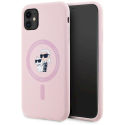 Karl Lagerfeld Silicone Karl&Choupette MagSafe Case for iPhone 11 / pink