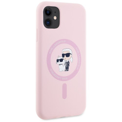 Karl Lagerfeld Silicone Karl&Choupette MagSafe Case for iPhone 11 / pink