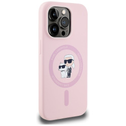 Karl Lagerfeld Silicone Karl&Choupette MagSafe Case for iPhone 14 Pro Max / pink