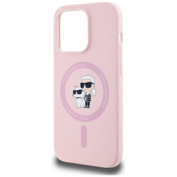 Karl Lagerfeld Silicone Karl&Choupette MagSafe Case for iPhone 14 Pro Max / pink