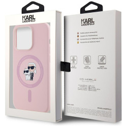 Karl Lagerfeld Silicone Karl&Choupette MagSafe Case for iPhone 14 Pro Max / pink