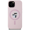 Karl Lagerfeld Silicone Karl&Choupette MagSafe Case for iPhone 15 Plus / pink