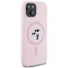 Karl Lagerfeld Silicone Karl&Choupette MagSafe Case for iPhone 15 Plus / pink