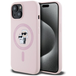 Karl Lagerfeld Silicone Karl&Choupette MagSafe Case for iPhone 15 / pink
