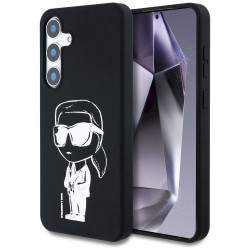 Karl Lagerfeld Silicone Graffiti Ikonik Printed Logo MagSafe Case for Samsung Galaxy S25 / black