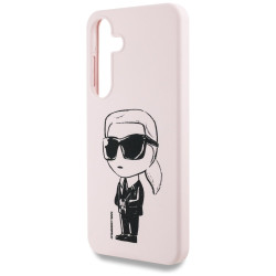 Case Karl Lagerfeld Silicone Graffiti Ikonik Printed Logo MagSafe for Samsung Galaxy S25 / pink