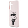 Case Karl Lagerfeld Silicone Graffiti Ikonik Printed Logo MagSafe for Samsung Galaxy S25 / pink