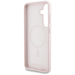 Case Karl Lagerfeld Silicone Graffiti Ikonik Printed Logo MagSafe for Samsung Galaxy S25 / pink