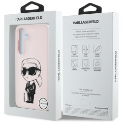 Case Karl Lagerfeld Silicone Graffiti Ikonik Printed Logo MagSafe for Samsung Galaxy S25 / pink
