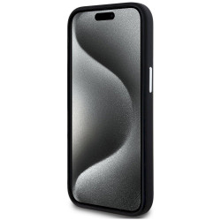 Karl Lagerfeld Silicone Metal Script Logo Case for iPhone 15 / black
