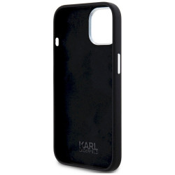 Karl Lagerfeld Silicone Metal Script Logo Case for iPhone 15 / black