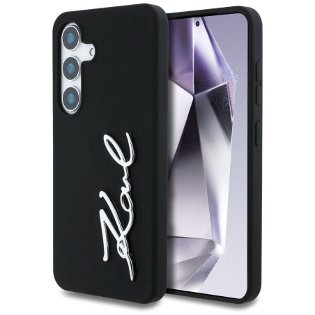 Case Karl Lagerfeld Silicone Metal Signature Logo for Samsung Galaxy S25 / black