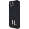 Karl Lagerfeld Silicone Shadow Metal Initial MagSafe Case for iPhone 15 / black