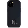 Karl Lagerfeld Silicone Shadow Metal Initial MagSafe Case for iPhone 15 / black
