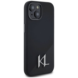 Karl Lagerfeld Silicone Shadow Metal Initial MagSafe Case for iPhone 15 / black