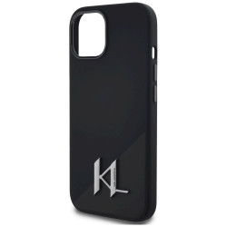Karl Lagerfeld Silicone Shadow Metal Initial MagSafe Case for iPhone 15 / black