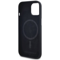 Karl Lagerfeld Silicone Shadow Metal Initial MagSafe Case for iPhone 15 / black