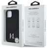 Karl Lagerfeld Silicone Shadow Metal Initial MagSafe Case for iPhone 15 / black