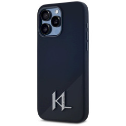 Karl Lagerfeld Silicone Shadow Metal Initial MagSafe Case for iPhone 15 Pro Max / black