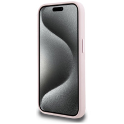 Karl Lagerfeld Silicone Shadow Metal Initial MagSafe Case for iPhone 15 Pro Max / pink