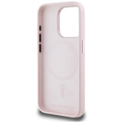 Karl Lagerfeld Silicone Shadow Metal Initial MagSafe Case for iPhone 15 Pro Max / pink