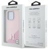 Karl Lagerfeld Silicone Shadow Metal Initial MagSafe Case for iPhone 15 Pro Max / pink