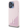 Case Karl Lagerfeld Silicone Shadow Metal Initial MagSafe for iPhone 15 Pro / pink