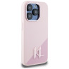 Case Karl Lagerfeld Silicone Shadow Metal Initial MagSafe for iPhone 15 Pro / pink