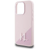 Case Karl Lagerfeld Silicone Shadow Metal Initial MagSafe for iPhone 15 Pro / pink