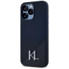 Karl Lagerfeld Silicone Shadow Metal Initial MagSafe Case for iPhone 15 Pro / black