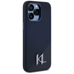 Karl Lagerfeld Silicone Shadow Metal Initial MagSafe Case for iPhone 15 Pro / black