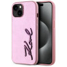 Case Karl Lagerfeld Wrinkled Metal Signature for iPhone 15 / pink
