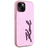 Case Karl Lagerfeld Wrinkled Metal Signature for iPhone 15 / pink