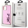 Case Karl Lagerfeld Wrinkled Metal Signature for iPhone 15 / pink