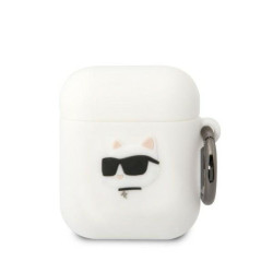 Karl Lagerfeld KLA2RUNCHH AirPods 1/2 cover Silicone Choupette Head 3D / white