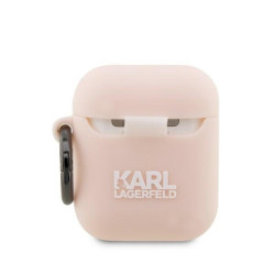 Karl Lagerfeld KLA2RUNCHP AirPods 1/2 cover Silicone Choupette Head 3D / pink
