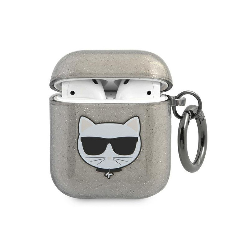 Karl Lagerfeld KLA2UCHGK AirPods cover Glitter Choupette / black