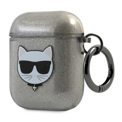 Karl Lagerfeld KLA2UCHGK AirPods cover Glitter Choupette / black