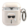 Karl Lagerfeld KLA2UKHGD AirPods cover Glitter Karl`s Head / gold