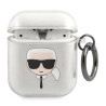 Karl Lagerfeld KLA2UKHGS AirPods cover Glitter Karl`s Head / silver
