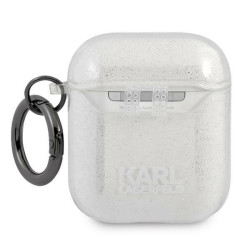 Karl Lagerfeld KLA2UKHGS AirPods cover Glitter Karl`s Head / silver