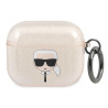 Karl Lagerfeld KLA3UKHGD AirPods 3 cover Gold Glitter Karl`s Head