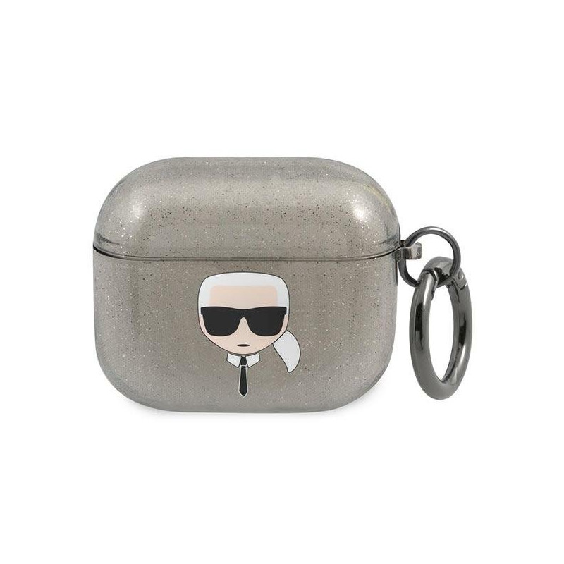 Karl Lagerfeld KLA3UKHGK AirPods 3 cover Glitter Karl`s Head / black
