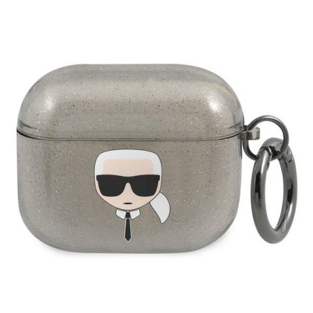 Karl Lagerfeld KLA3UKHGK AirPods 3 cover Glitter Karl`s Head / black