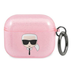 Karl Lagerfeld KLA3UKHGP AirPods 3 cover Glitter Karl`s Head / pink