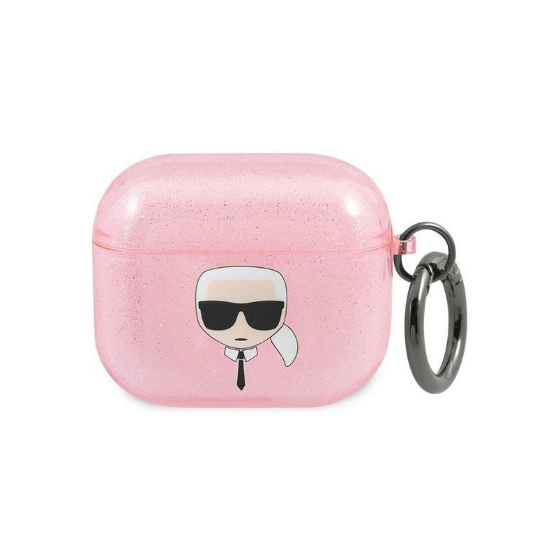 Karl Lagerfeld KLA3UKHGP AirPods 3 cover Glitter Karl`s Head / pink