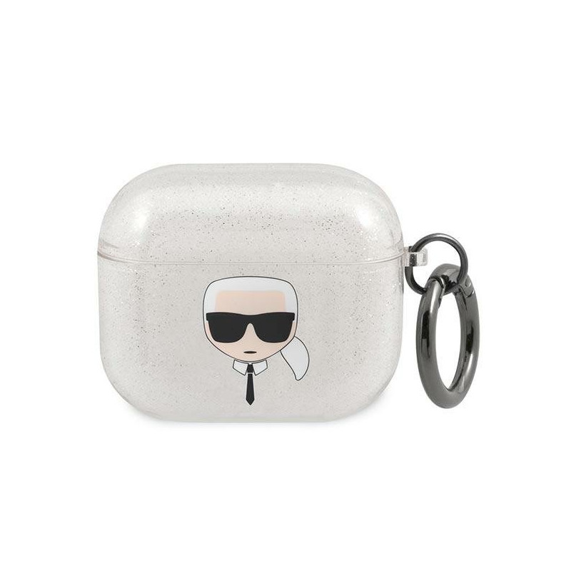 Karl Lagerfeld KLA3UKHGS AirPods 3 cover Glitter Karl`s Head / silver