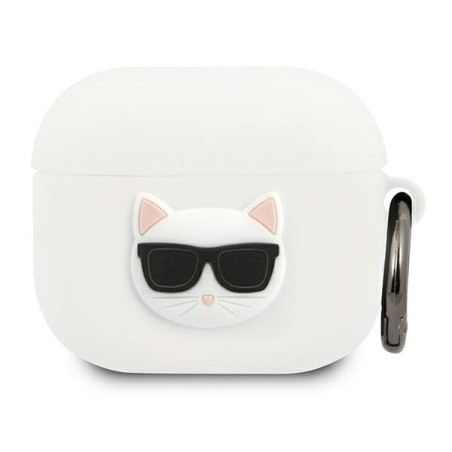 Karl Lagerfeld KLACA3SILCHWH AirPods 3 cover Silicone Choupette / white